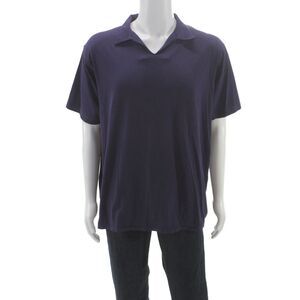 Armani Collezioni Mens Dark Blue Collared T-Shirt Cotton Elastane Size 2XL